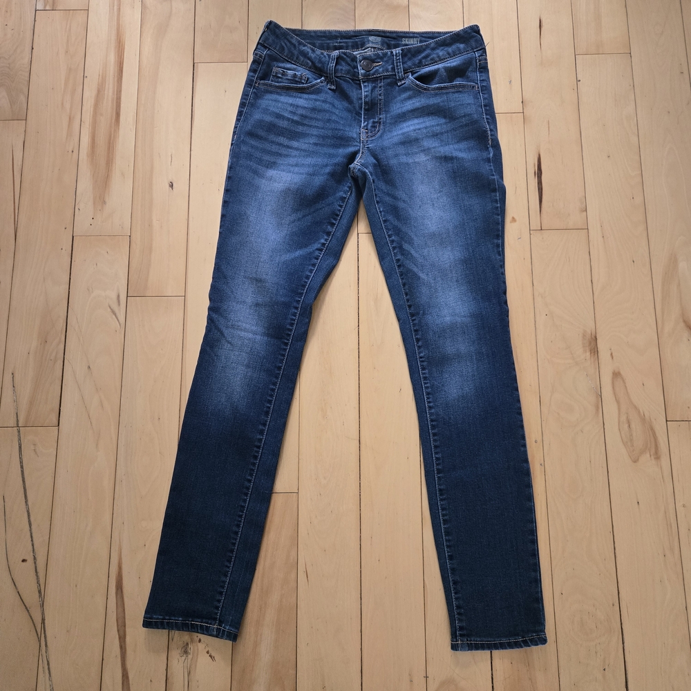 Blue Skinny Jeans with Faded Wash